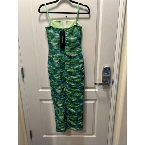 ELLIATT Larkspur Printed Mesh U Wire Midi Dress Date Brunch Dress size S NWT$235 - Picture 9 of 10